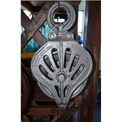 Vintage Ornate Steel Pully