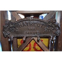 Cast Iron Towel Holder -  "Haircut and Shave 25c"