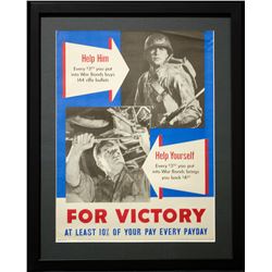 Rare Vintage "For Victory" war-time Poster
