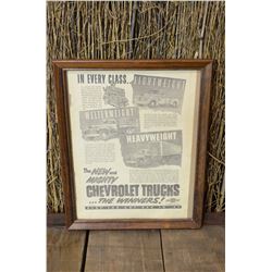 Framed Chevrolet Advertisment