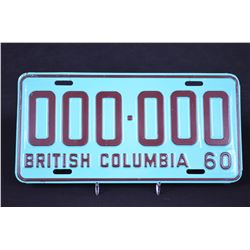 RARE - 1960 BC Sample Plate.