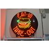 Image 1 : LARGE Neon Food Sign - 5' Dia.