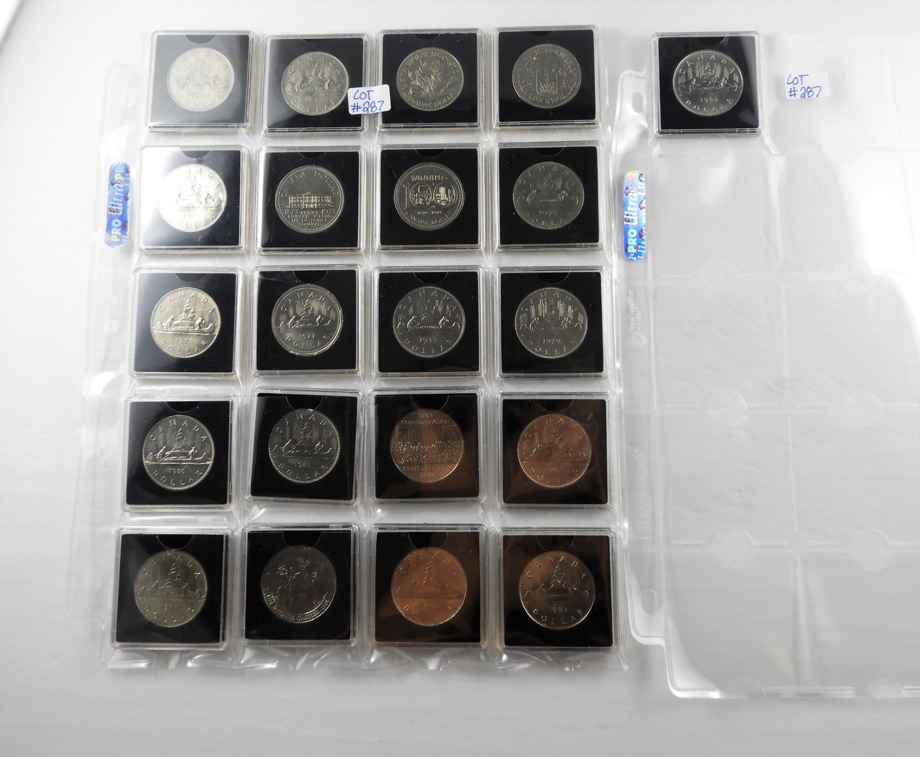 *** CANADA LOT OF 21 NICKELS DOLLARS *** 1968-1986 ***