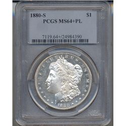 1880-S $1 Morgan Silver Dollar Coin PCGS MS64+PL