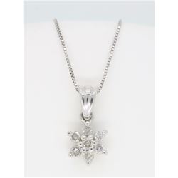 14KT White Gold 0.25ctw Diamond Pendant with Chain