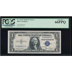 1935D $1 Silver Certificate PCGS 66PPQ