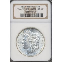 1887 $1 Morgan Silver Dollar NGC VAM12 MS62