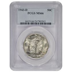 1943-D Walking Liberty Half Dollar Coin PCGS MS66