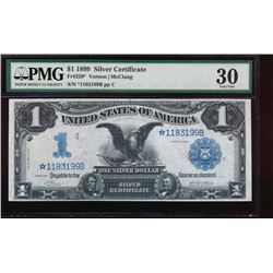 1899 $1 Black Eagle Silver Certificate Star Note PMG 30