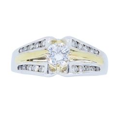 14K Two Tone Gold 0.65ctw Diamond Ring