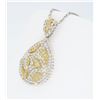 Image 2 : 18KT Two Tone Gold 0.80ctw Diamond Pendant with Chain
