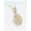 Image 3 : 18KT Two Tone Gold 0.80ctw Diamond Pendant with Chain