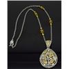 Image 4 : 18KT Two Tone Gold 0.80ctw Diamond Pendant with Chain