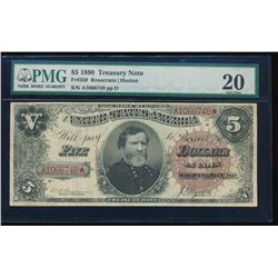 1880 $5 Treasury Note PMG 20