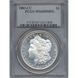 1883-CC $1 Morgan Silver Dollar Coin PCGS MS65DMPL