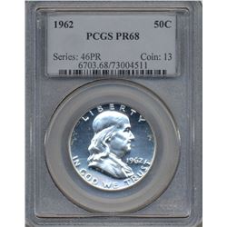 1962 Franklin Half Dollar Coin PCGS PR68