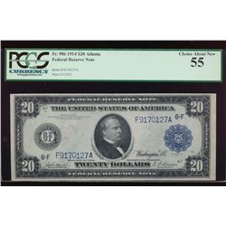 1914 $20 Atlanta Federal Reserve Note PCGS 55