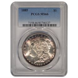 1885 $1 Morgan Silver Dollar Coin PCGS MS66