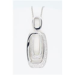 14KT White Gold 0.625ctw Diamond Pendant with Chain