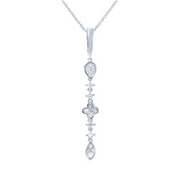 18KT White Gold 1.00ctw Diamond Pendant with Chain