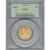 Image 1 : 1880 $5 Liberty Head Half Eagle Gold Coin PCGS MS62