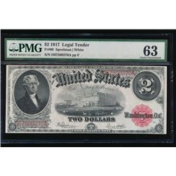 1917 $2 Legal Tender Note PMG 63