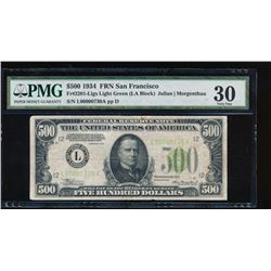 1934 $500 San Francisco Federal Reserve Note PMG 30