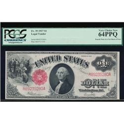 1917 $1 Legal Tender Note PCGS 64PPQ