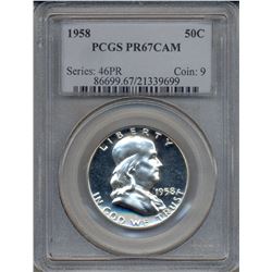 1958 Franklin Half Dollar Coin PCGS PR67CAM