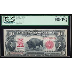 1901 $10 Bison Legal Tender Note PCGS 58PPQ