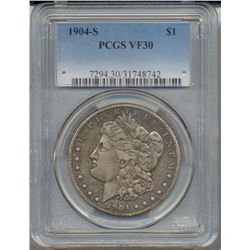 1904-S $1 Morgan Silver Dollar Coin PCGS VF30