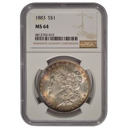 1883 $1 Morgan Silver Dollar Coin NGC MS64