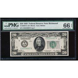 1928 $20 Richmond Federal Reserve Note PMG 66EPQ