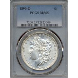 1890-O $1 Morgan Silver Dollar Coin PCGS MS65