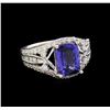 14KT White Gold 2.53 ctw Tanzanite and Diamond Ring