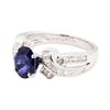 1.93 ctw Sapphire and Diamond Ring - 18KT White Gold