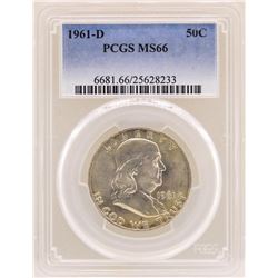 1961-D Franklin Half Dollar Coin PCGS MS66