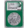 Image 1 : 2017 $1 American Silver Eagle Coin NGC MS70 Early Releases Green Core