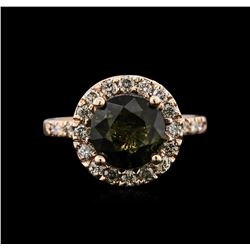 3.20 ctw Tourmaline and Diamond Ring - 14KT Rose Gold