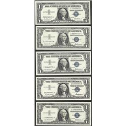Lot of (5) 1957 $1 Silver Certificate Notes