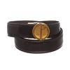 Dunhill Black Leather Gold Buckle Logo Belt