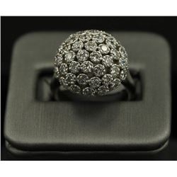 2.50 ctw Diamond Flower Design Ring - 14KT White Gold