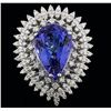 14KT White Gold 11.43 ctw Tanzanite and Diamond Ring