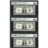 Image 1 : Lot of (3) Consecutive 1935D $1 Silver Certificate Notes PMG Gem Uncirculated 66