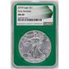 2018 $1 American Silver Eagle Coin NGC MS69 Early Releases Green Core