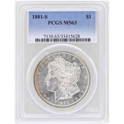 1881-S $1 Morgan Silver Dollar Coin PCGS MS63