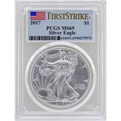 2017 $1 American Silver Eagle Coin PCGS MS69 First Strike