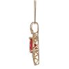 Image 2 : 0.81 ctw Fire Opal and Diamond Pendant - 14KT Yellow Gold