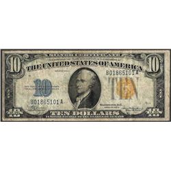 1934A $10 Silver Certificate WWI Emergency North Africa Note