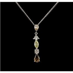 14KT White Gold 1.74 ctw Diamond Pendant With Chain